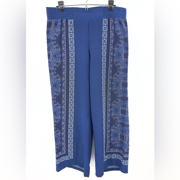 Vintage Cache Wide Leg Palazzo Pants Womens 12 Bandana Boho Western Indie Flowy - Picture 10 of 10